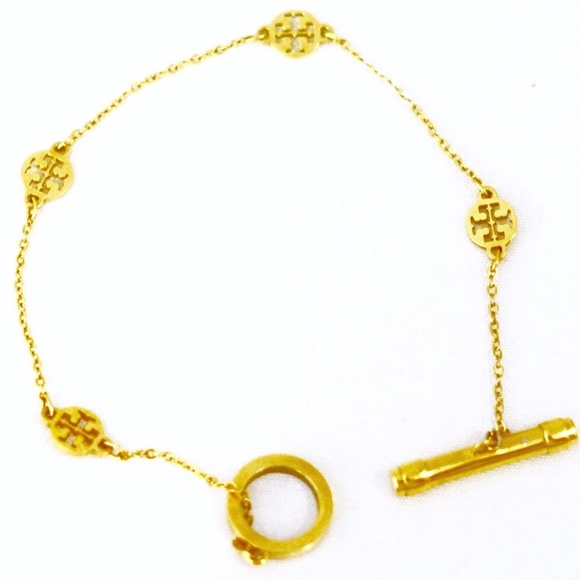 Tory Burch Jewelry - TORY BURCH~"Logo Station" BRACELET~16KT GOLD